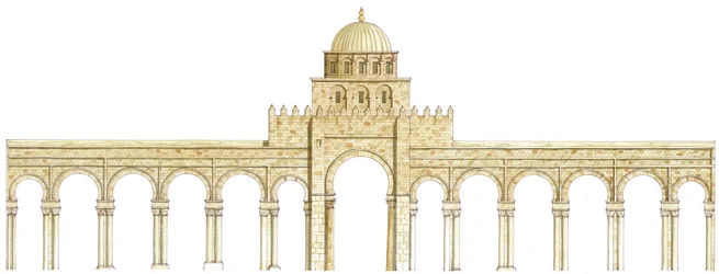 Moschea di Uqba. Kairouan, Tunisia. Facciata principale